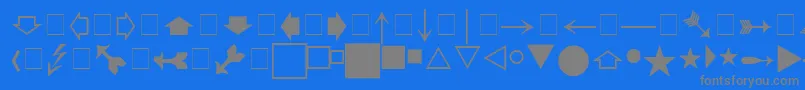 Pigrapha-Schriftart – Graue Schriften auf blauem Hintergrund