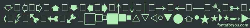 フォントPigrapha – 黒い背景に緑の文字