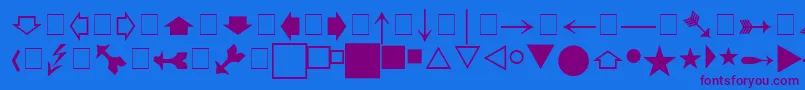 Fonte Pigrapha – fontes roxas em um fundo azul
