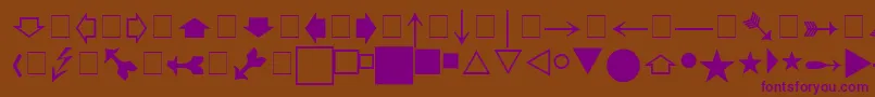 Pigrapha-Schriftart – Violette Schriften auf braunem Hintergrund