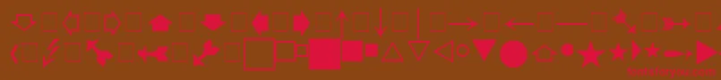 Pigrapha-Schriftart – Rote Schriften auf braunem Hintergrund