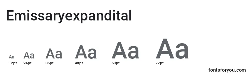 Размеры шрифта Emissaryexpandital