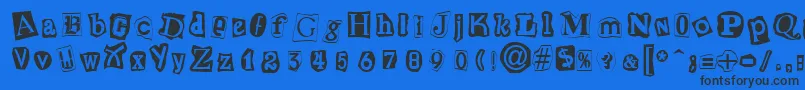 Saiba mais sobre a fonte CutNPasteRegular Fonte CutNPasteRegular – fontes pretas em um fundo azul