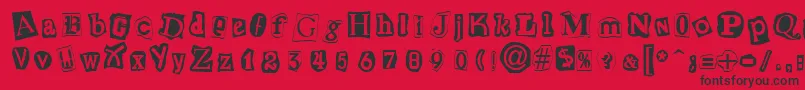 CutNPasteRegular Font – Black Fonts on Red Background