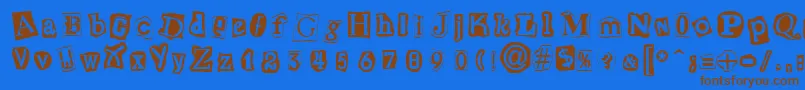 CutNPasteRegular Font – Brown Fonts on Blue Background