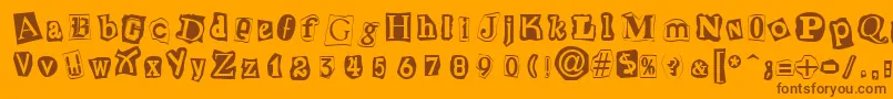 CutNPasteRegular Font – Brown Fonts on Orange Background