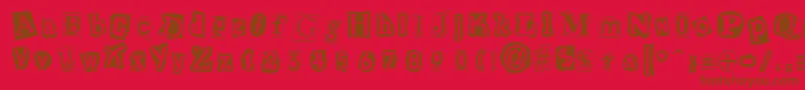 Подробнее о шрифте CutNPasteRegular Шрифт CutNPasteRegular – коричневые шрифты на красном фоне
