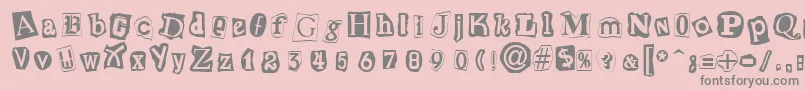 CutNPasteRegular Font – Gray Fonts on Pink Background