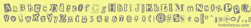 CutNPasteRegular-Schriftart – Graue Schriften auf gelbem Hintergrund