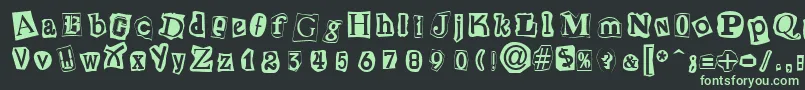 CutNPasteRegular Font – Green Fonts on Black Background