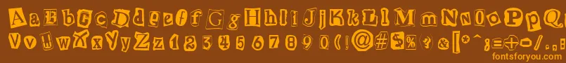 Подробнее о шрифте CutNPasteRegular Шрифт CutNPasteRegular – оранжевые шрифты на коричневом фоне