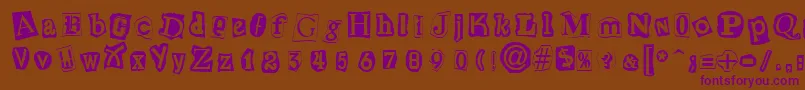 CutNPasteRegular Font – Purple Fonts on Brown Background