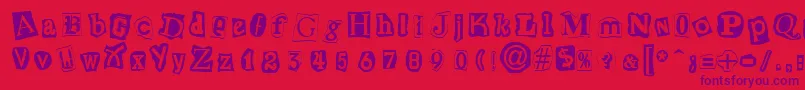 Шрифт CutNPasteRegular – фиолетовые шрифты на красном фоне