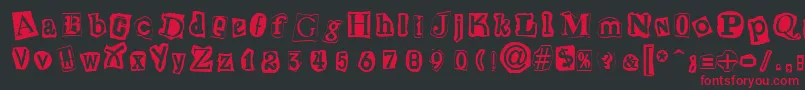 Шрифт CutNPasteRegular – красные шрифты на чёрном фоне
