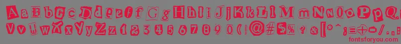 CutNPasteRegular Font – Red Fonts on Gray Background