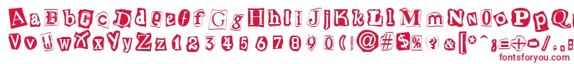 CutNPasteRegular Font – Red Fonts on White Background