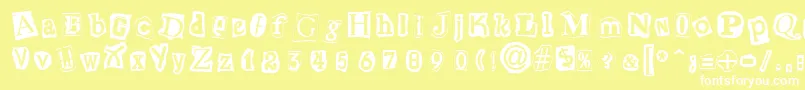 CutNPasteRegular Font – White Fonts on Yellow Background