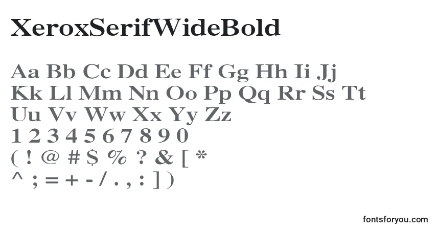 Шрифт XeroxSerifWideBold – алфавит, цифры, специальные символы