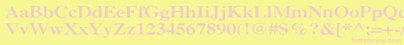 XeroxSerifWideBold Font – Pink Fonts on Yellow Background