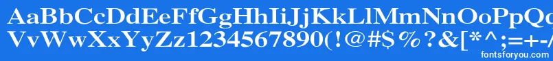 フォントXeroxSerifWideBold – 青い背景に白い文字