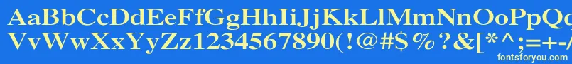 XeroxSerifWideBold Font – Yellow Fonts on Blue Background