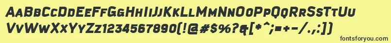 KautivaCapsBlackItalic Font – Black Fonts on Yellow Background