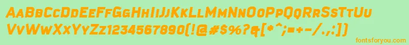 KautivaCapsBlackItalic Font – Orange Fonts on Green Background