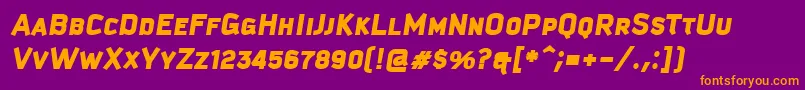 KautivaCapsBlackItalic Font – Orange Fonts on Purple Background