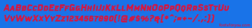 KautivaCapsBlackItalic Font – Red Fonts on Blue Background