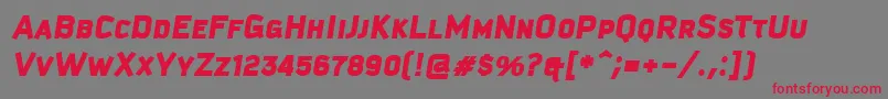 フォントKautivaCapsBlackItalic – 赤い文字の灰色の背景