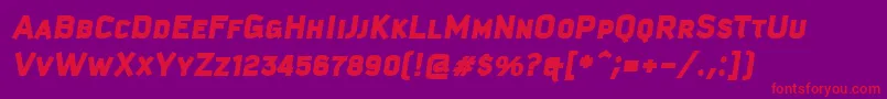 KautivaCapsBlackItalic Font – Red Fonts on Purple Background