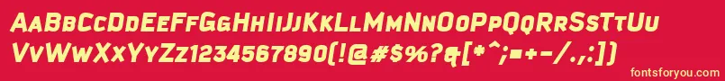 KautivaCapsBlackItalic Font – Yellow Fonts on Red Background