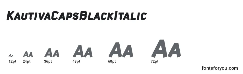 Размеры шрифта KautivaCapsBlackItalic
