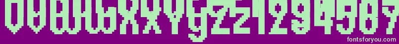 Header1767 Font – Green Fonts on Purple Background