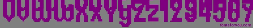 Czcionka Header1767 – fioletowe czcionki na szarym tle