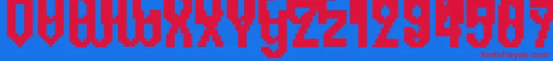 Header1767 Font – Red Fonts on Blue Background