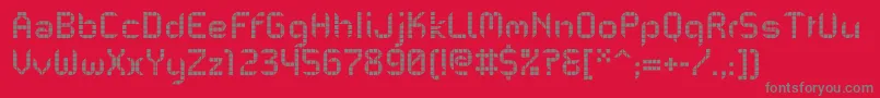 フォントPfMechanicaBProGridone – 赤い背景に灰色の文字