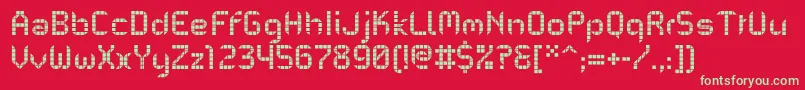 フォントPfMechanicaBProGridone – 赤い背景に緑の文字