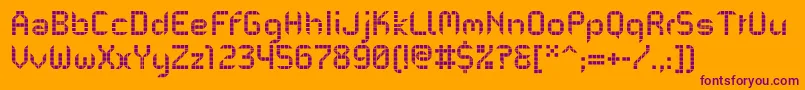 PfMechanicaBProGridone Font – Purple Fonts on Orange Background