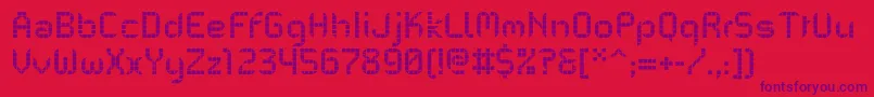 PfMechanicaBProGridone Font – Purple Fonts on Red Background