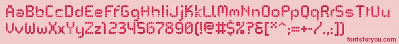 PfMechanicaBProGridone Font – Red Fonts on Pink Background