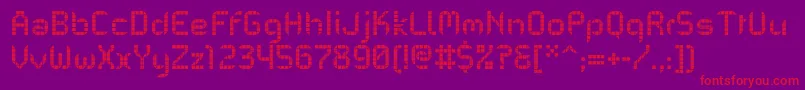 PfMechanicaBProGridone Font – Red Fonts on Purple Background