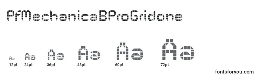 PfMechanicaBProGridone Font Sizes
