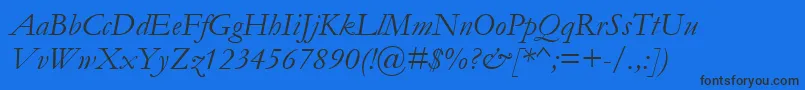 GaramondItalic Font – Black Fonts on Blue Background