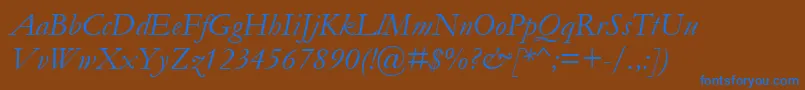 GaramondItalic Font – Blue Fonts on Brown Background