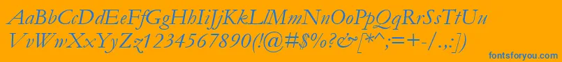 GaramondItalic Font – Blue Fonts on Orange Background