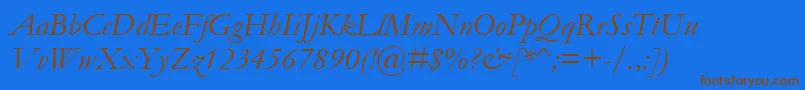 GaramondItalic Font – Brown Fonts on Blue Background