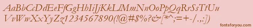 GaramondItalic Font – Brown Fonts on Pink Background