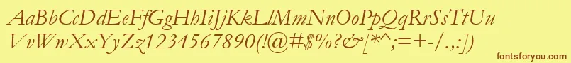 GaramondItalic Font – Brown Fonts on Yellow Background