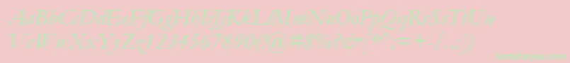 GaramondItalic Font – Green Fonts on Pink Background